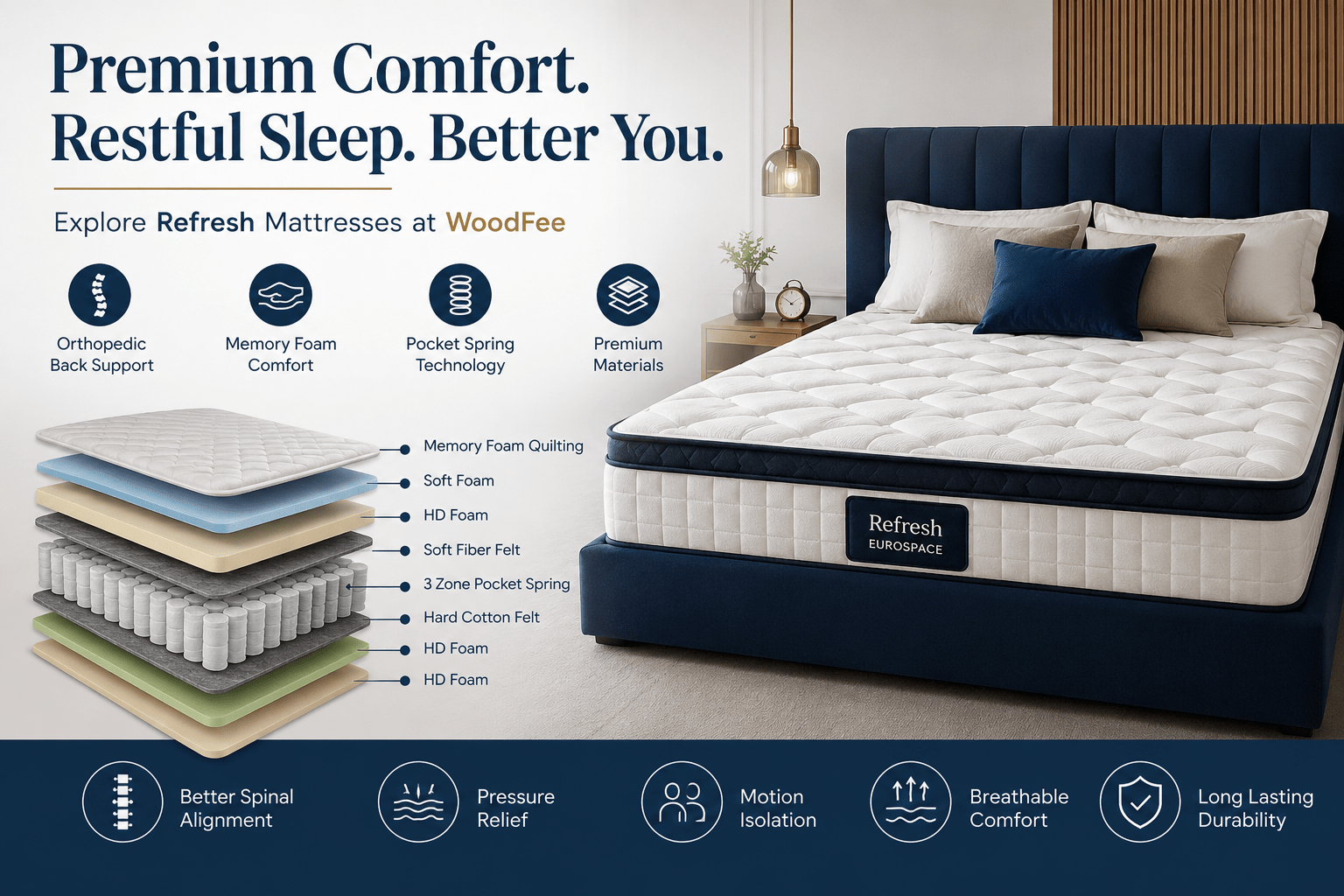 Explore Premium Mattresses at WoodFee - WoodFee 
